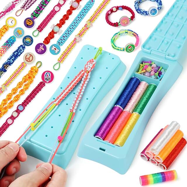 QXHOL Friendship Bracelet Making Kit for Girls - Arts Crafts for Kids String Bracelets Maker Set - Best Birthday Gift Idea...