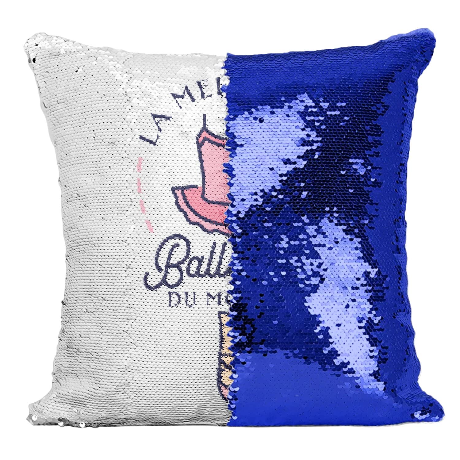 Coussin housse sequin bleu ballerine idée cadeau anniversaire danse