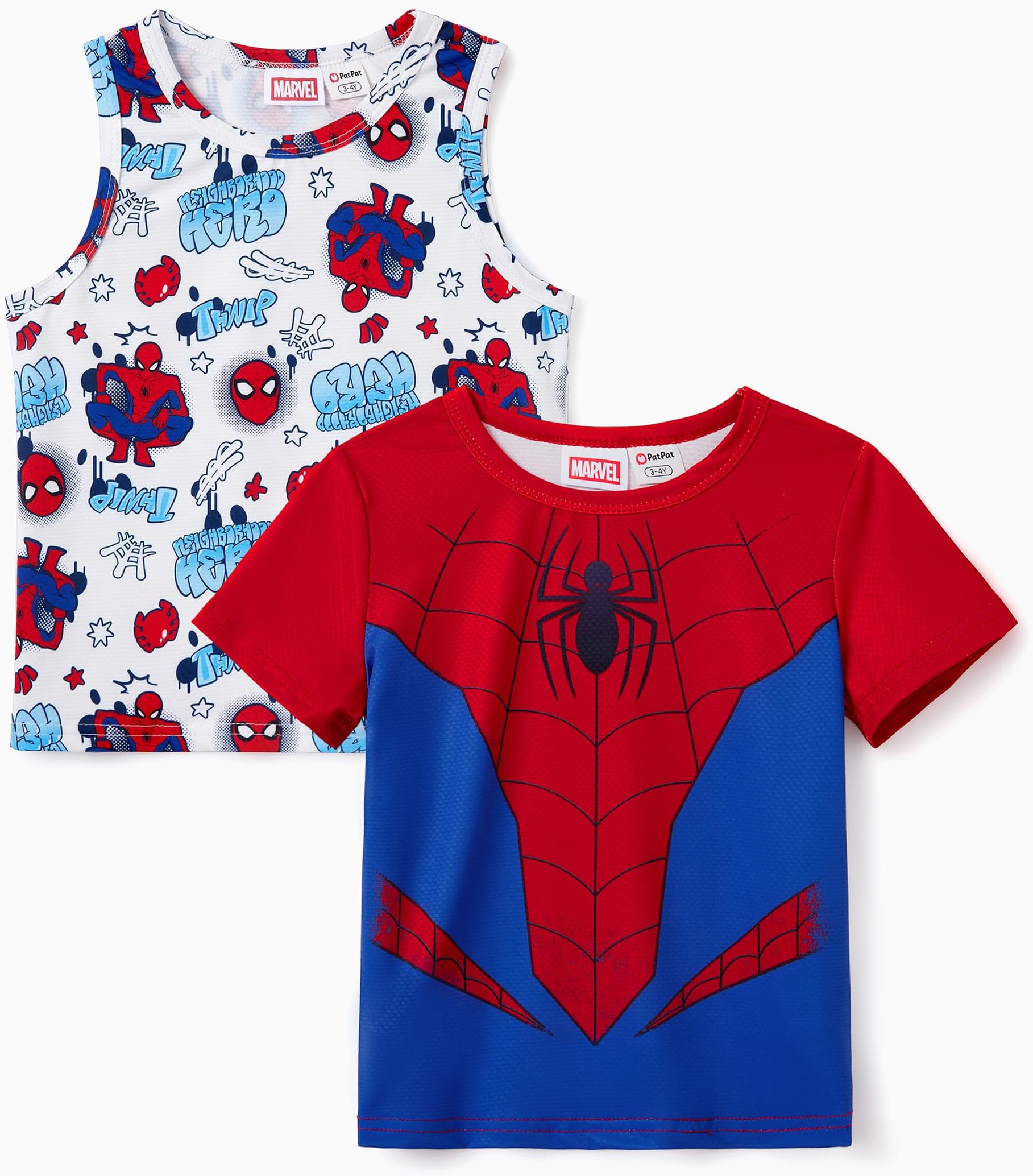 Marvel Spiderman Cars Stitch Star Wars Mickey 2 Pack Suit Boys' Tank Top Shirts & Short T-Shirt Kids Sleeveless 2-9Y