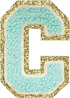 Vista 18 de SPRT - Parches de letras de chenilla universitaria con purpurina, parche de letras blancas para planchar con letras del alfabeto para disfraz