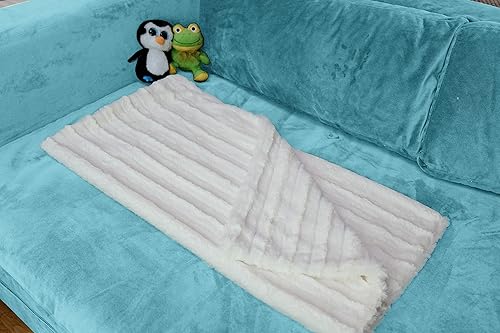 Miniatura 3 de Manta para bebé infantil Channel - Manta de lujo para bebé, esponjosa y cálida - Manta galardonada y acogedora para bebés de invierno (marfil, niños