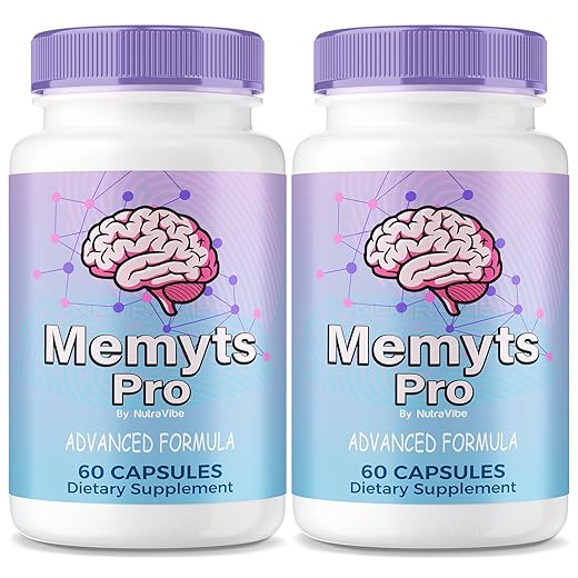 (2 Pack) Memyts Capsules – Memyts Pills with Natural Ingredients | Premium Brain and Memory Formula, Supports Focus, Clarity & Concentration | Easy-to-Take, 60 Day Supply (120 Capsules)