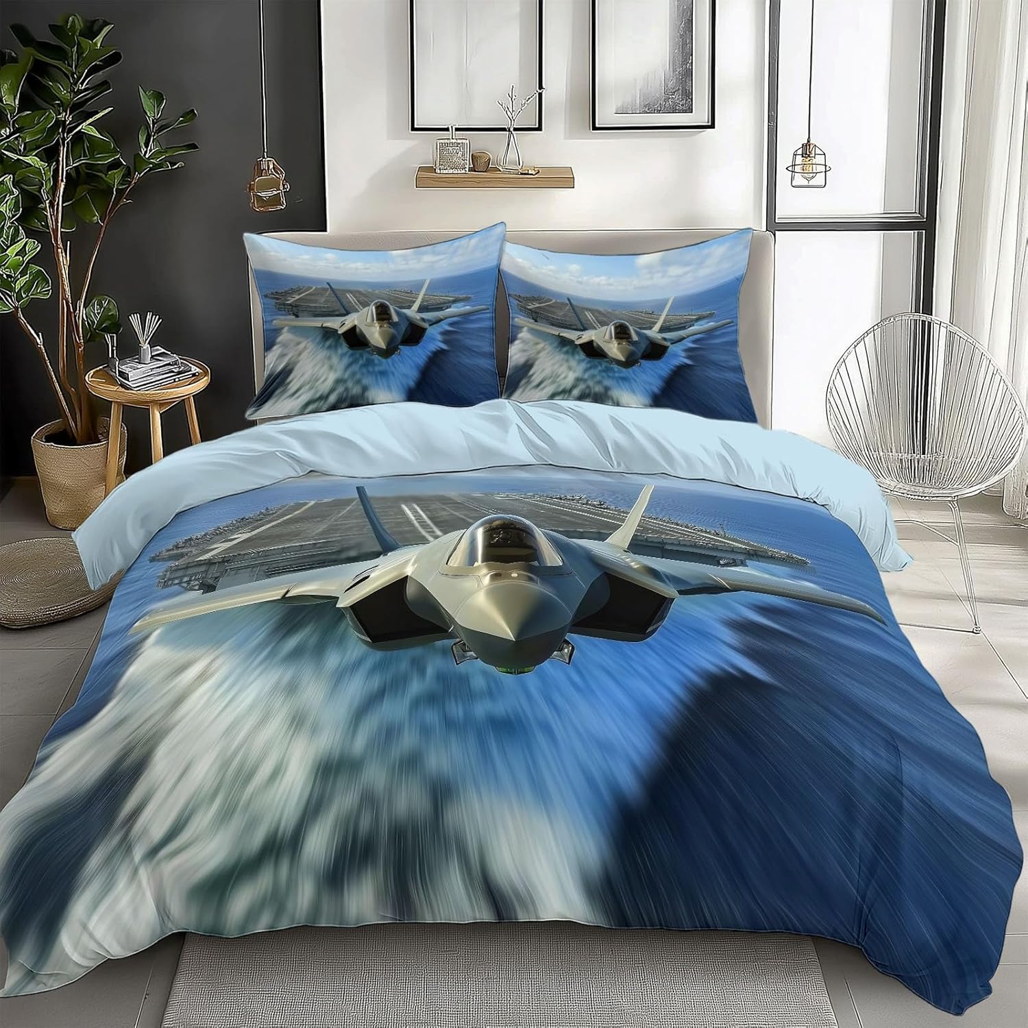 Parure de lit militaire 2 personnes 240x220 pour une décoration de chambre d'adulte moderne