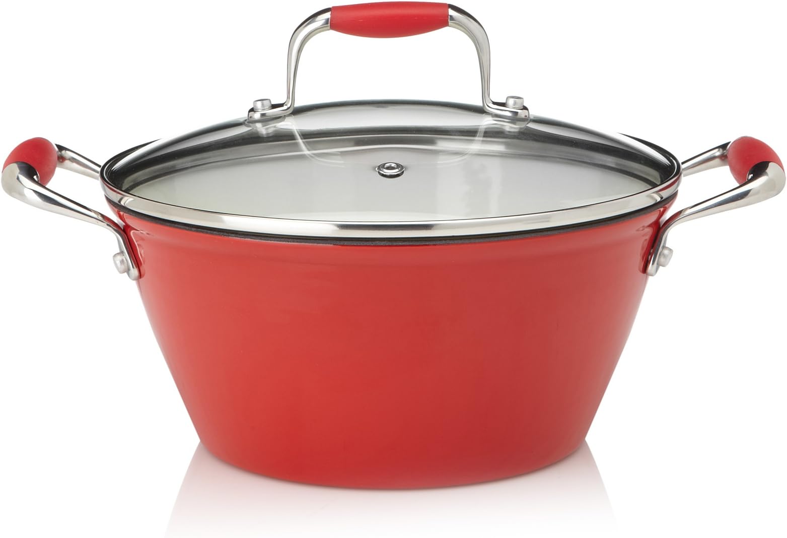 Michelle B. by Fagor Cast Iron Lite Soup Pot with Lid, Red, 3-Qt.