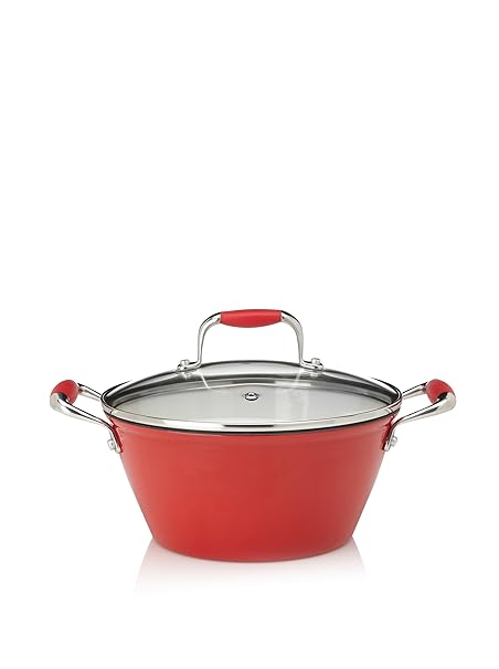 Michelle B. by Fagor Cast Iron Lite Soup Pot with Lid, Red, 3-Qt.