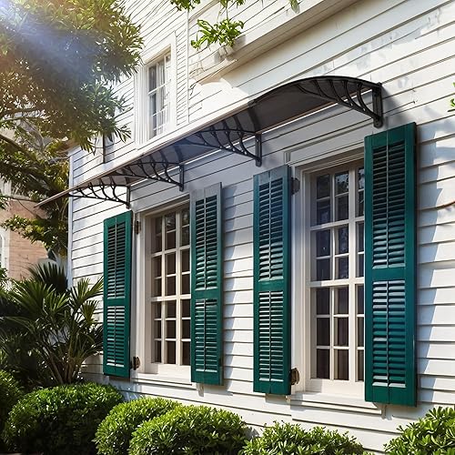 Vista 128 de VINGLI - Toldo para puerta y ventana para exteriores, 30 x 40 pulgadas, cubierta de policarbonato para puerta de patio, para protección del sol