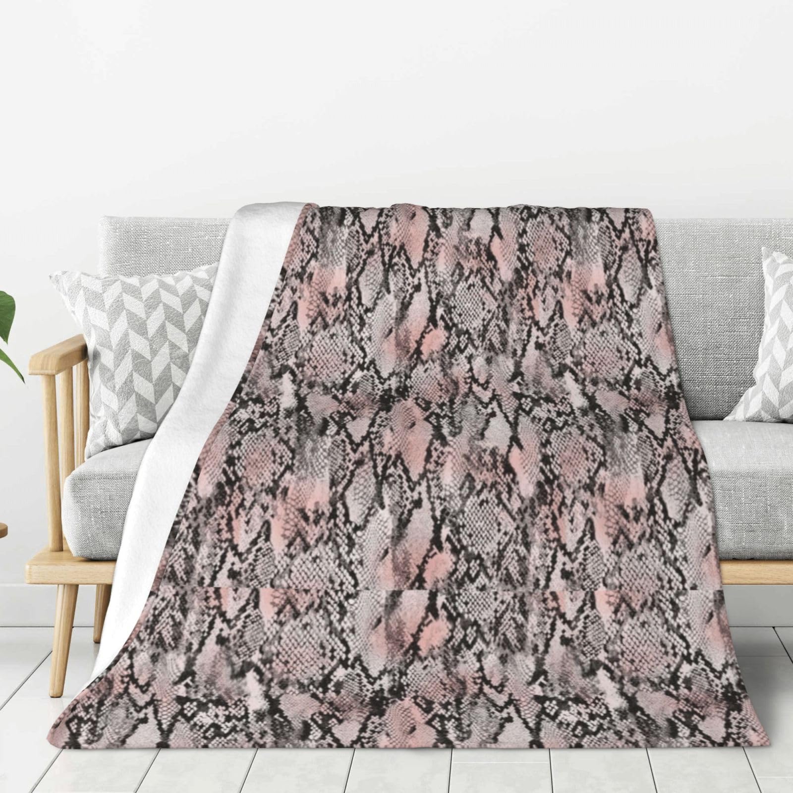 Couverture en flanelle polaire serpent 150x200cm pour lit et canapé