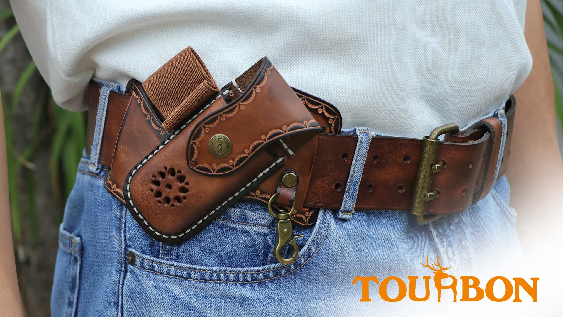 TOURBONレザー ハーネス型ホルスター ブラウン Amazon.co.jp: TOURBON マルチツール ホルダー レザー ベルト