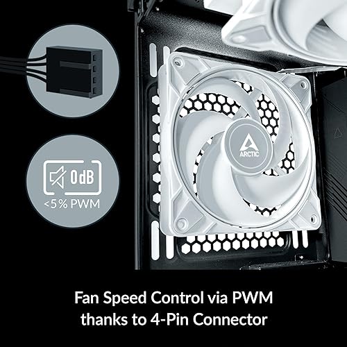 Miniatura 5 de ARCTIC P12 Max - Ventilador de alto rendimiento de 4.724 in, controlado por PWM 200-3300 RPM, optimizado para presión estática, modo 0dB - Blanco