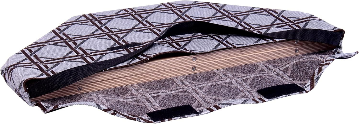 AmishToyBox.com Travel Marble Chase (Cards N' Marbles) Wooden Board Game Set - Double-Sided 23" Wide Board - Includes Carry Bag, Marbles and Playing Cards