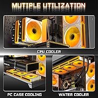 Vista 5 de 7PCS ARGB Fan- 4 Forward Fans +3 Reverse Fans，28 LED,120mm 4pin PWM Silent Computer Case Cooler Fan,Up to 1,500RPM PC Cooling,White