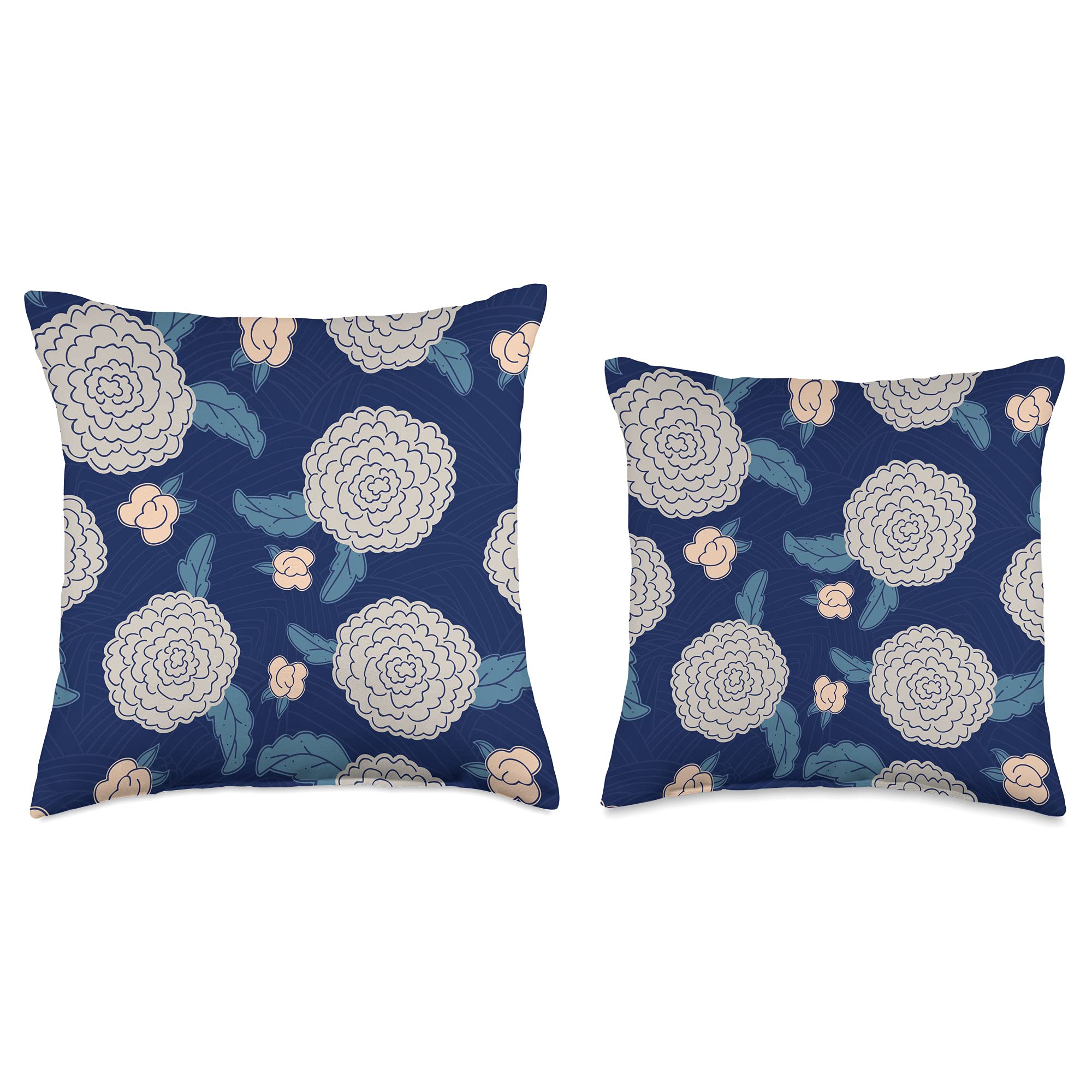 Amazon.com: Japanese Pattern Flowers in Gray & Pink on Navy
