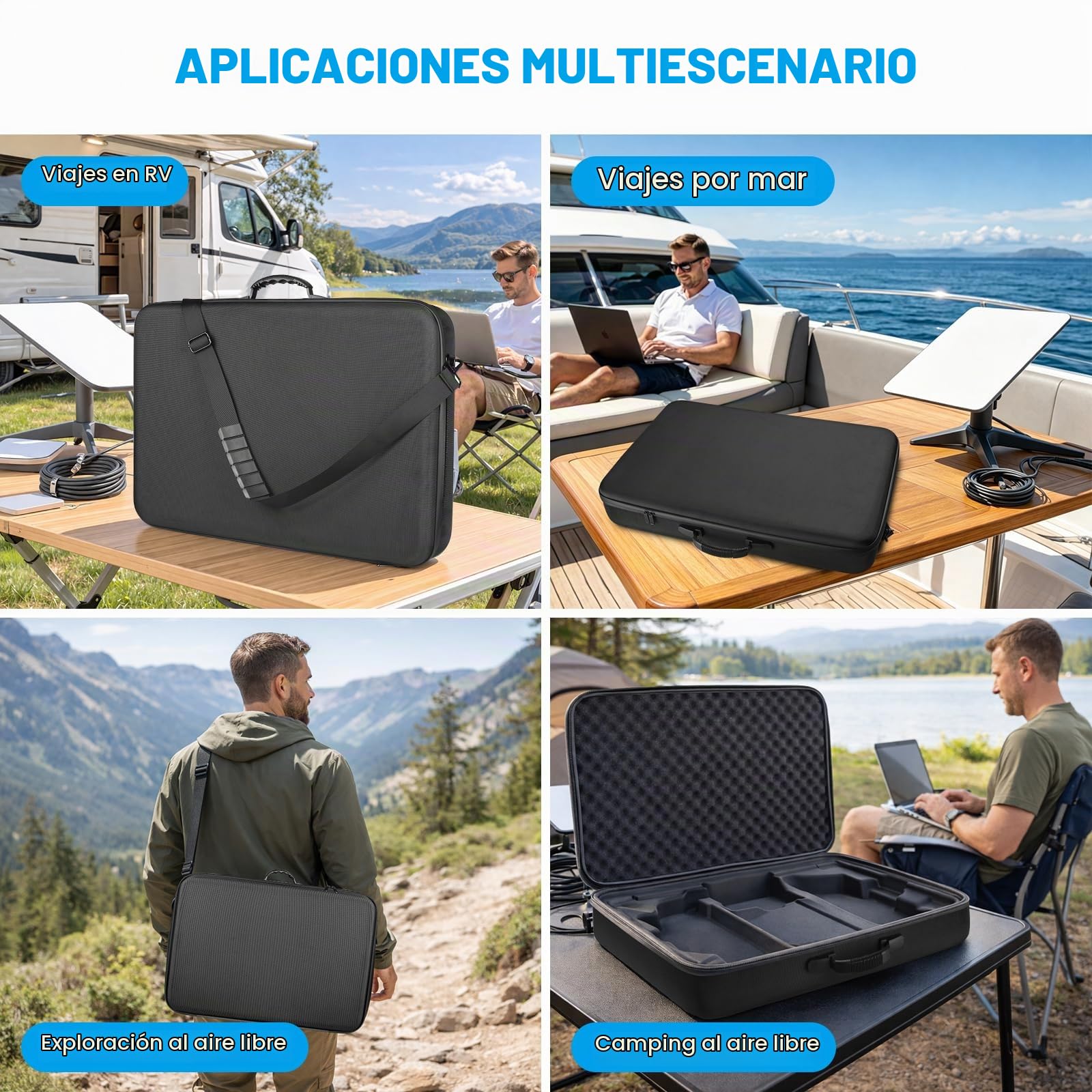 Funda de Viaje para Starlink Gen 3, Estuche Rígido Estándar Starlink Impermeable con Acolchado Antigolpes, Bolsa de Transporte Portátil para Starlink Gen 3 (Negro)