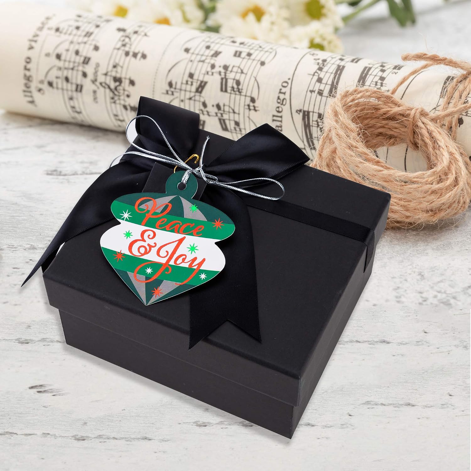 120 Pieces Christmas Foil Gift Tags with Strings for Party Gifts Supplies, Wrapping Presents, Write on Labels and Bags Tags