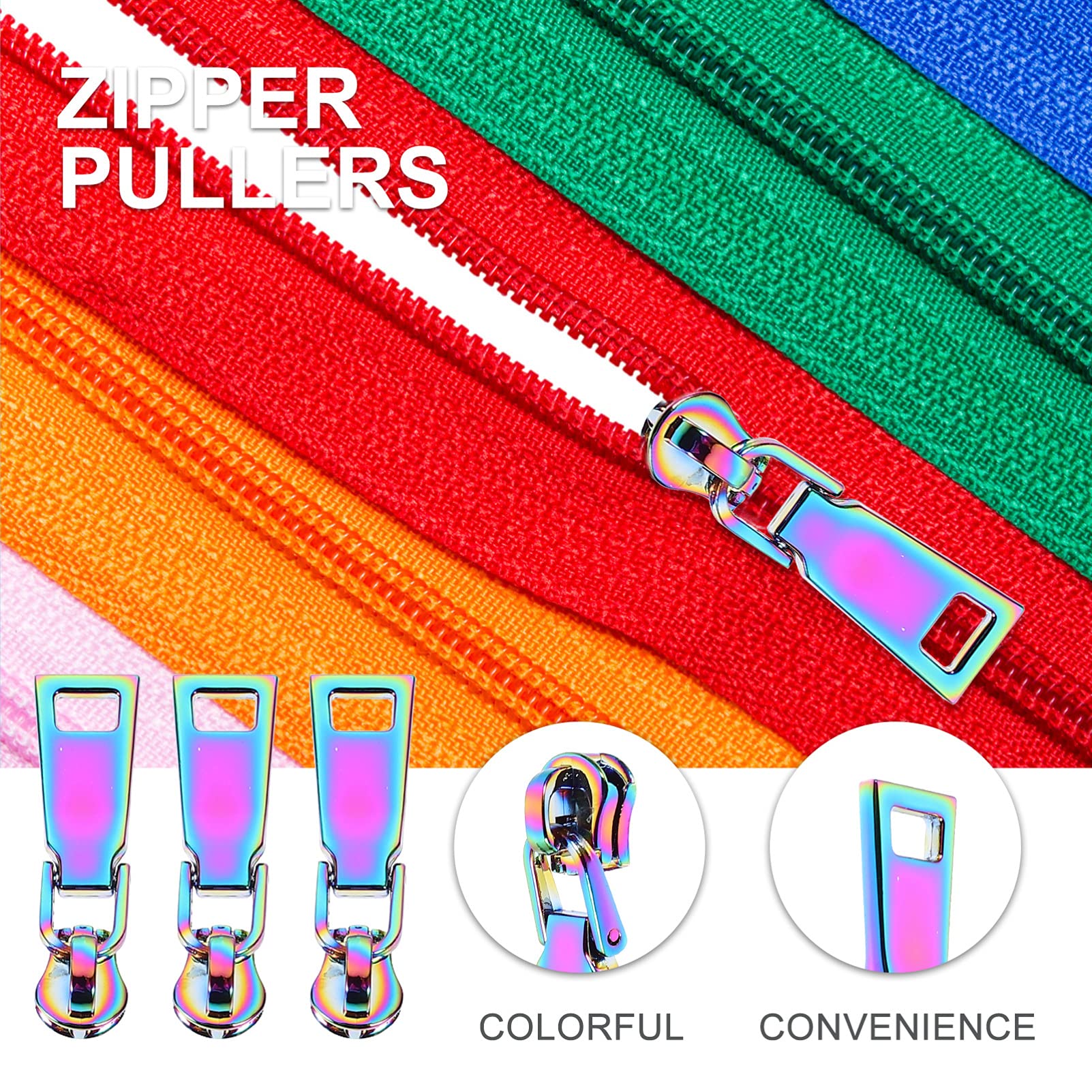 SHINEOFI 20piezas Tiradores Decorativos De Cremallera Metálicos Para Ropa y Mochilas Repuestos Prácticos y Duraderos Para Zippers