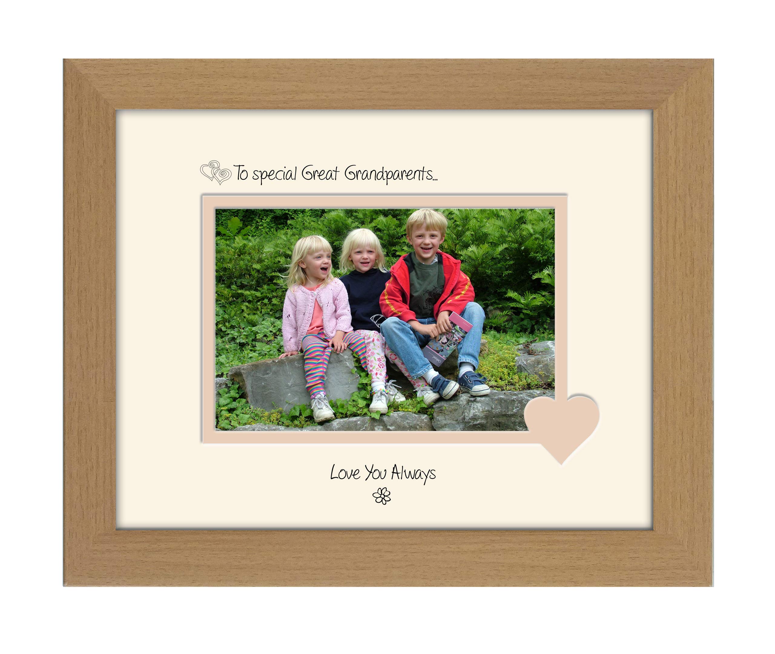 Photos In A Word Textured Oak Finish Cream Mount Beige Inside Great Grandparents Photo Frame Special Great Grandparents Love You Always Double Mounted Quality Gift (Textured Oak Finish Cream Mount Beige Inside)