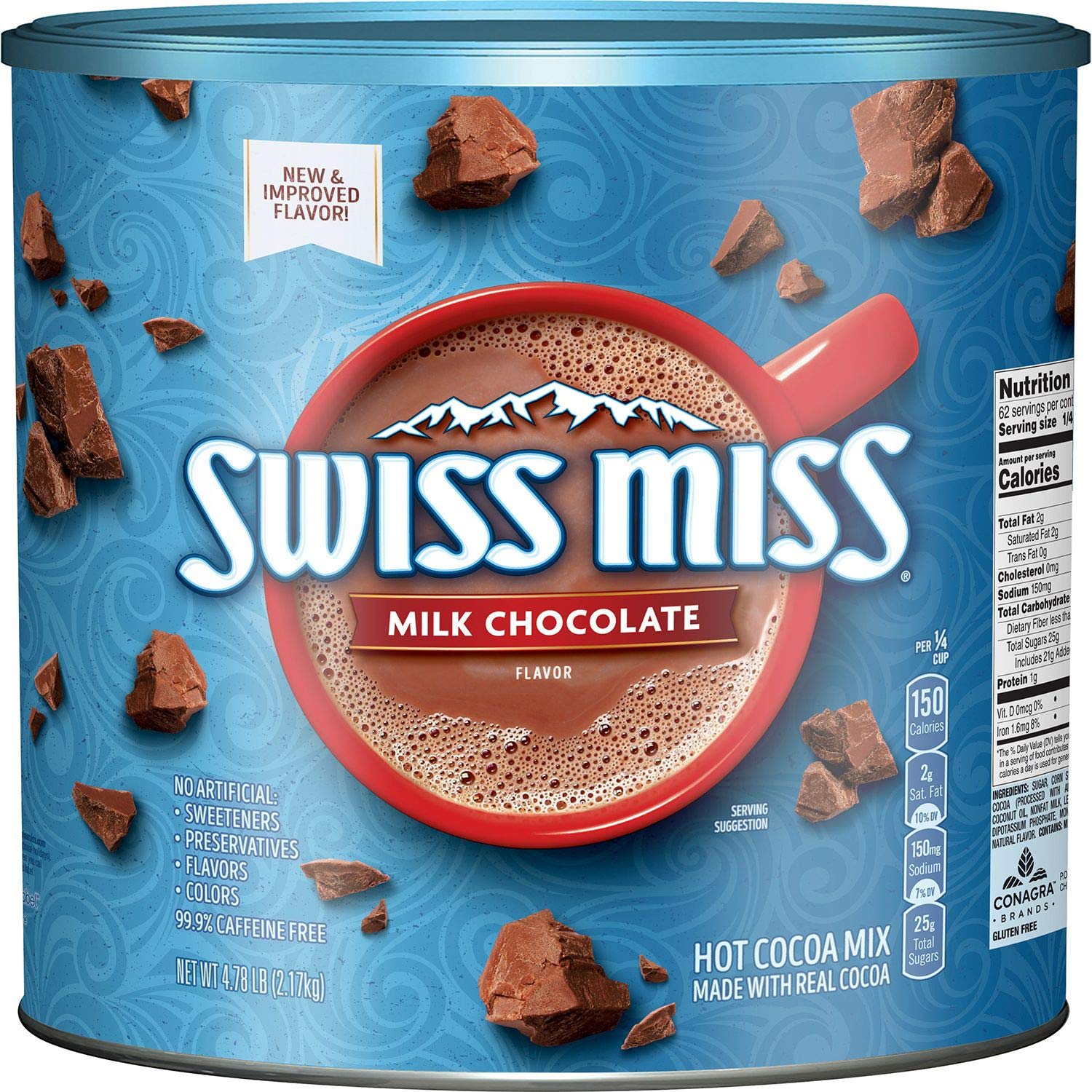 Swiss Miss Milk Chocolate Flavor Hot Cocoa Mix Canister, 76.55 oz.