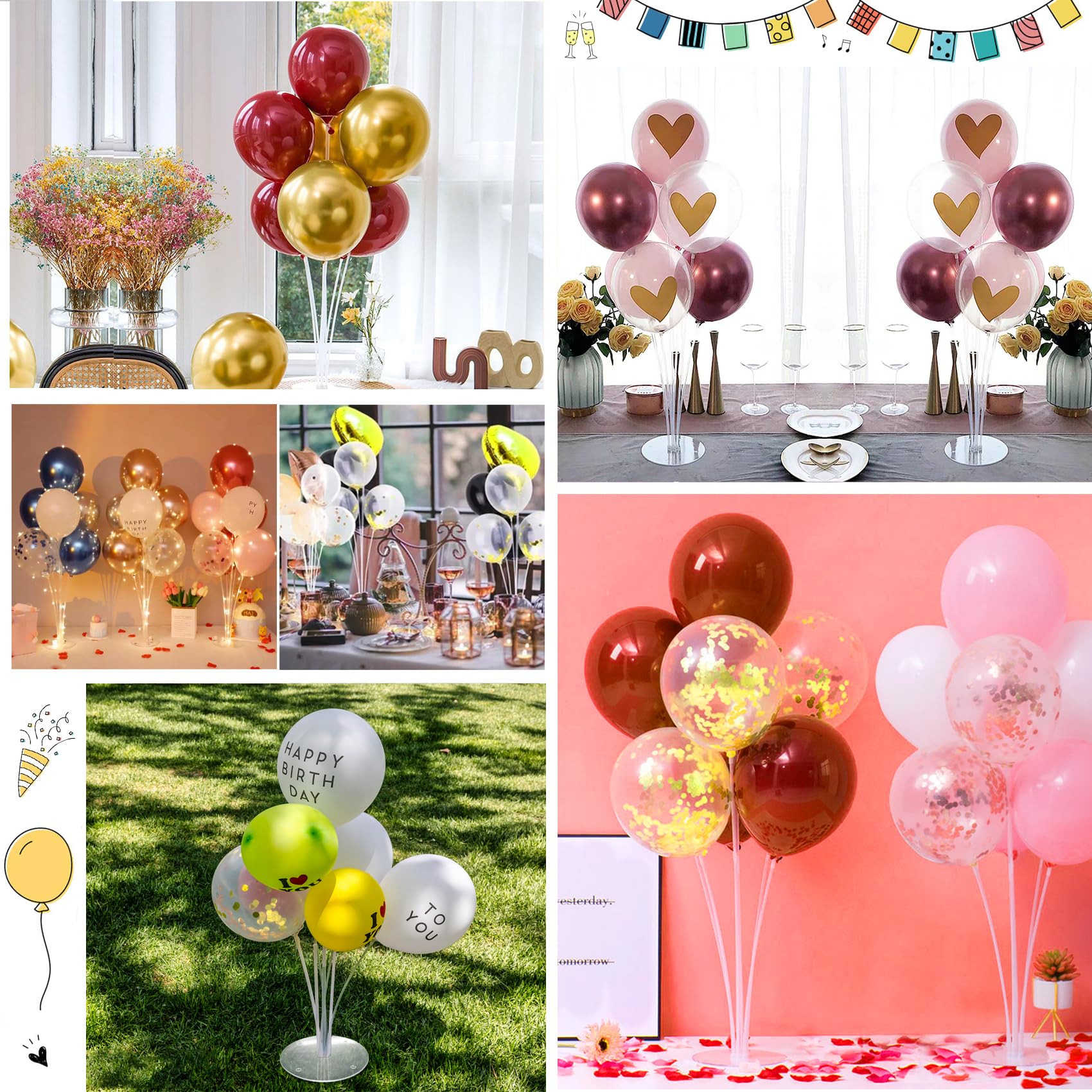 Kit supporto per palloncini Supporto per palloncini da tavolo trasparente per decorazioni per feste di compleanno e matrimoni – acquista a prezzi convenienti sul marketplace