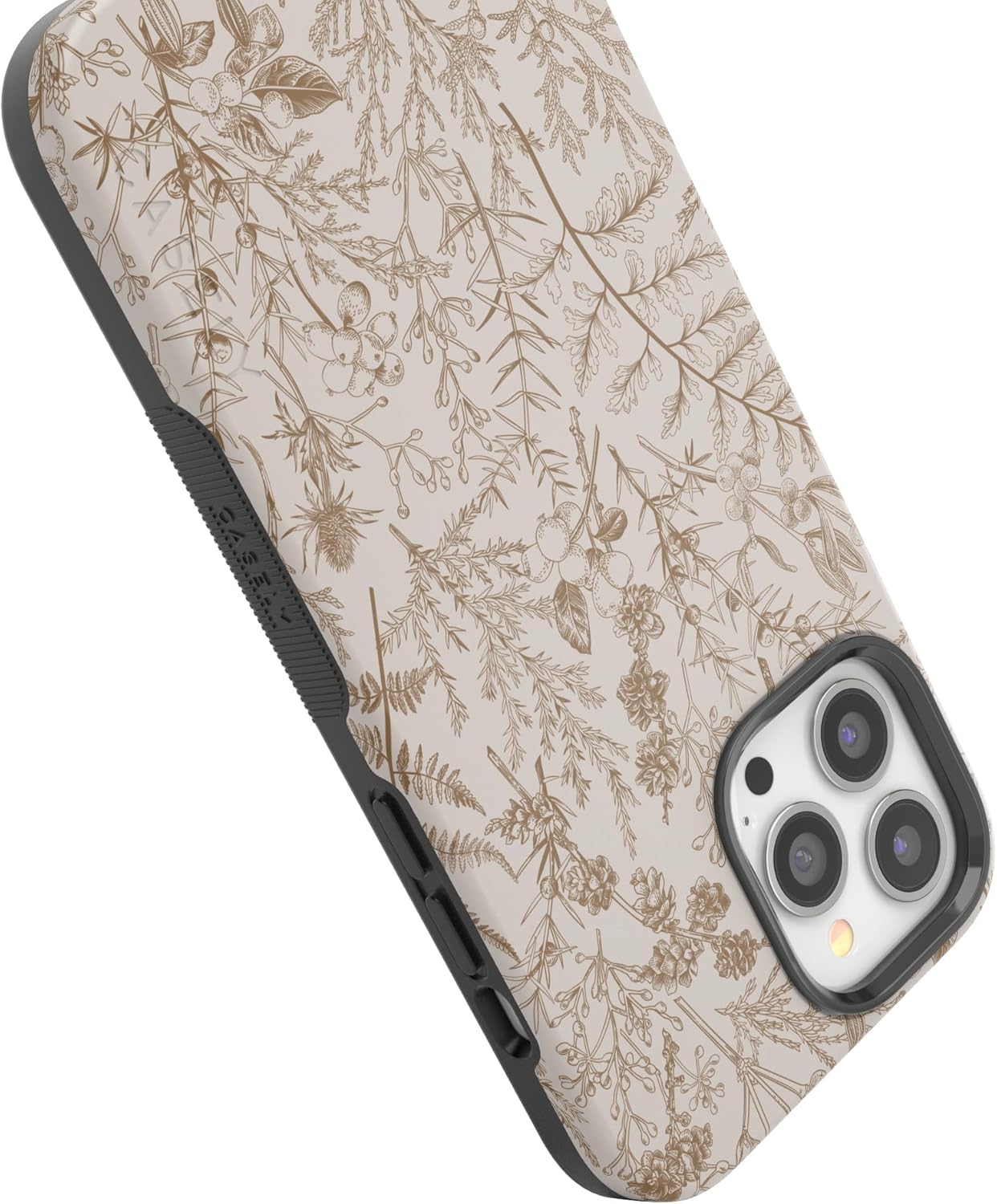 Casely iPhone 13 Pro Max Case | Beige Garden | Neutral Floral | Bold Protective Design | Compatible with MagSafe