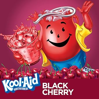 Kool-Aid Black Cherry Flavored Unsweetened Caffeine Free Powdered Drink Mix, 0.13 Ounce (Pack of 96)