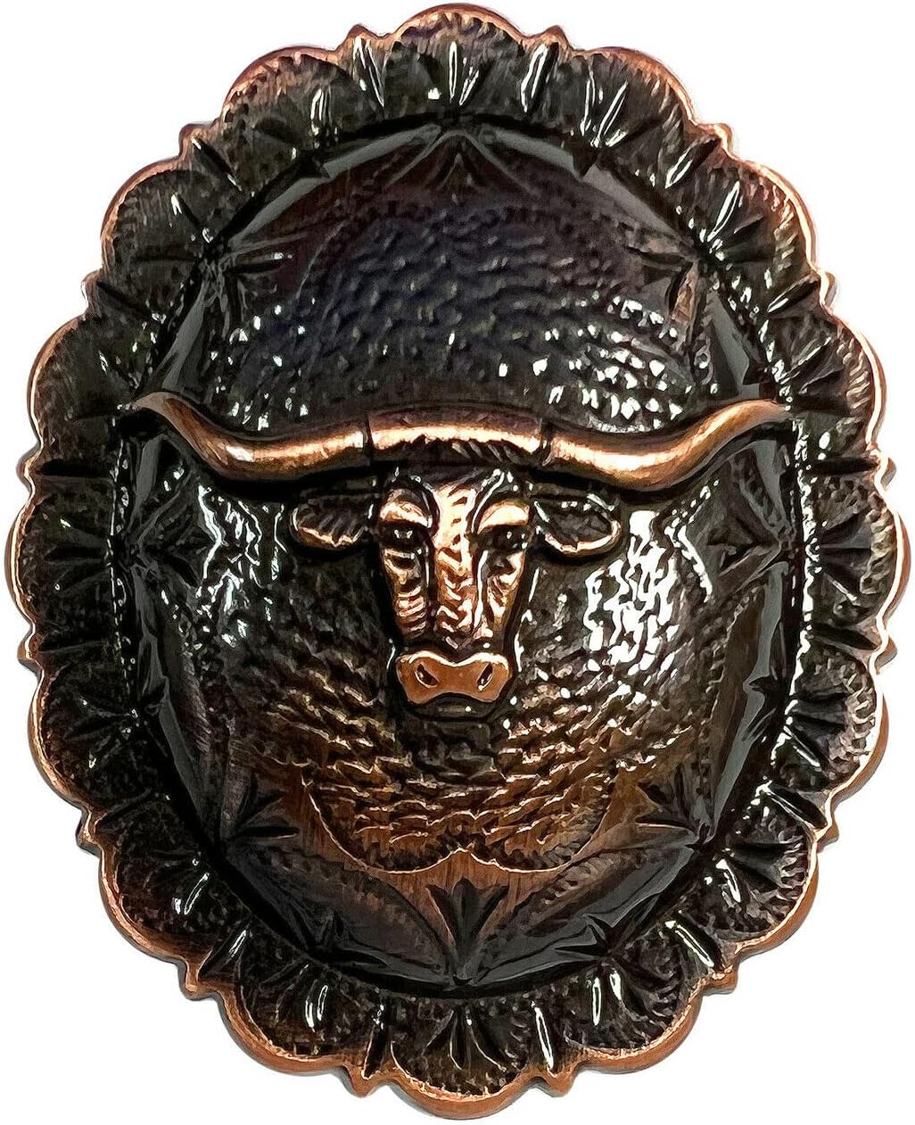 Leather Craft Longhorn Steer Conchos Western Saddle Headstall Belt Biker Concho Screw Back - Pack of 5 PCS (Copper)