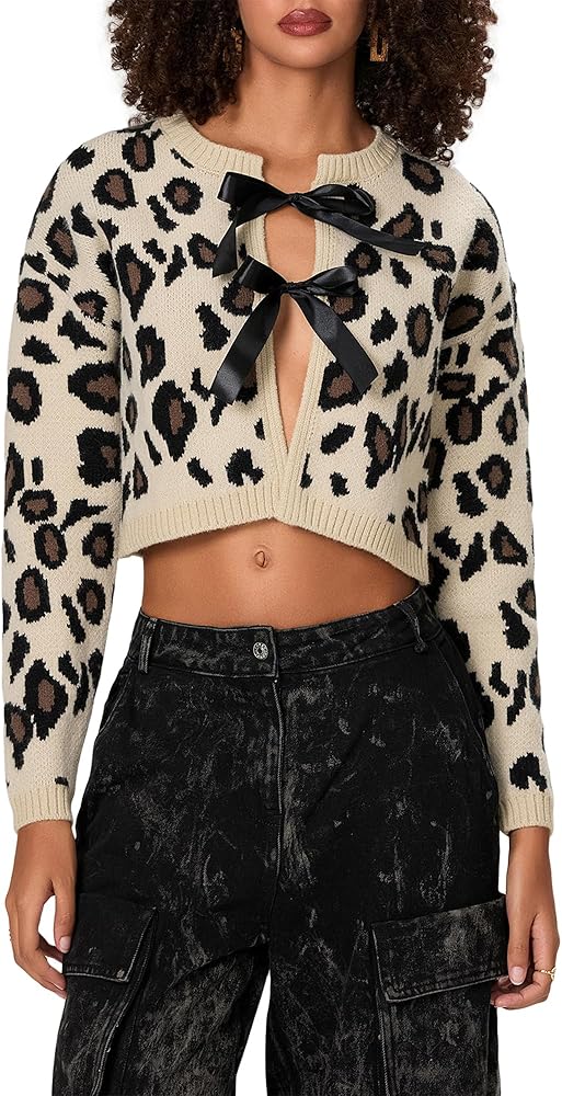 トップス TTT_MSW 21AW leopard cardigan Won't Stop Leopard Print