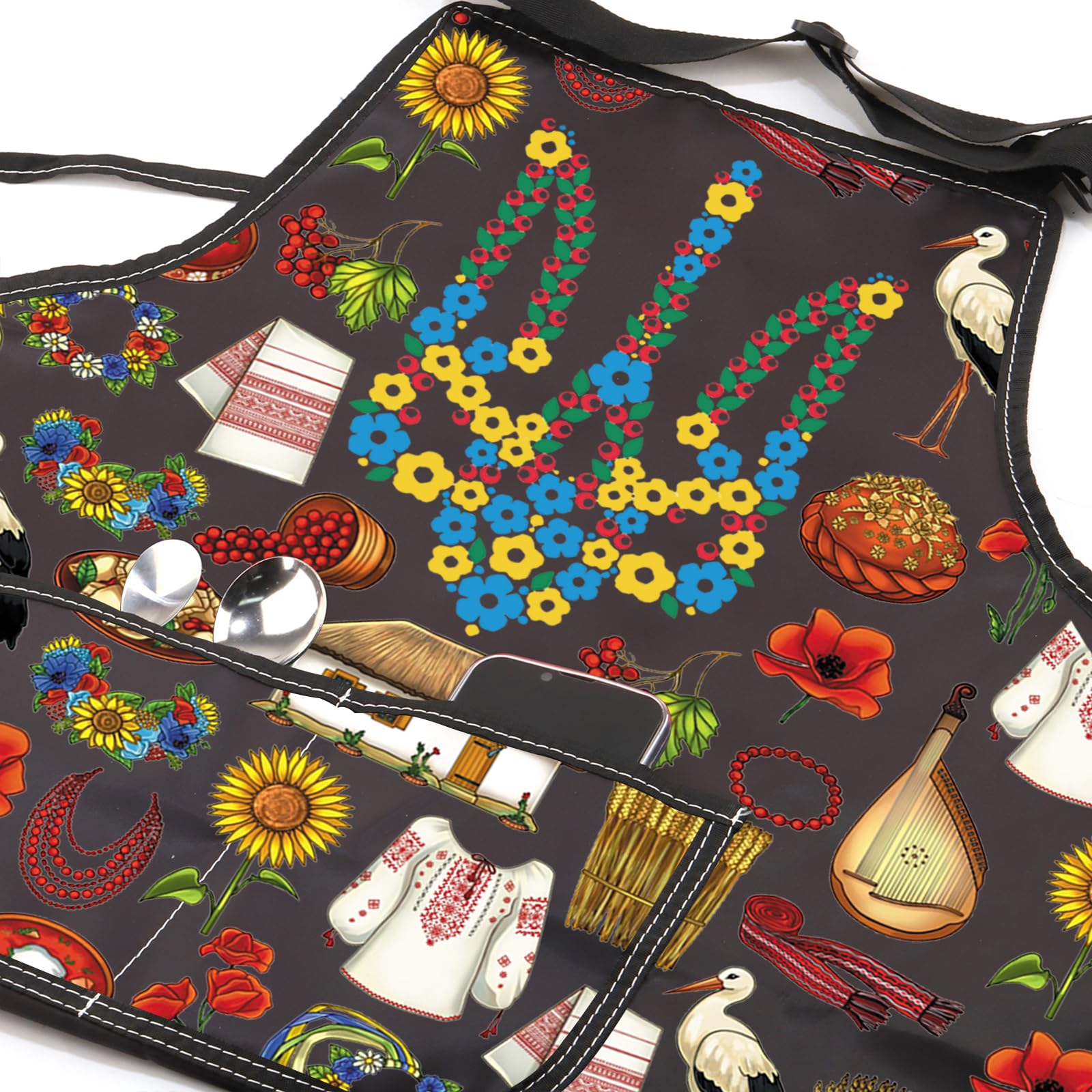 JXGZSO Ukraine Kitchen Apron Ukraine Lover Gift Ukraine Souvenir Gift Kyiv Trip Lover Gift Ukrainian Apron