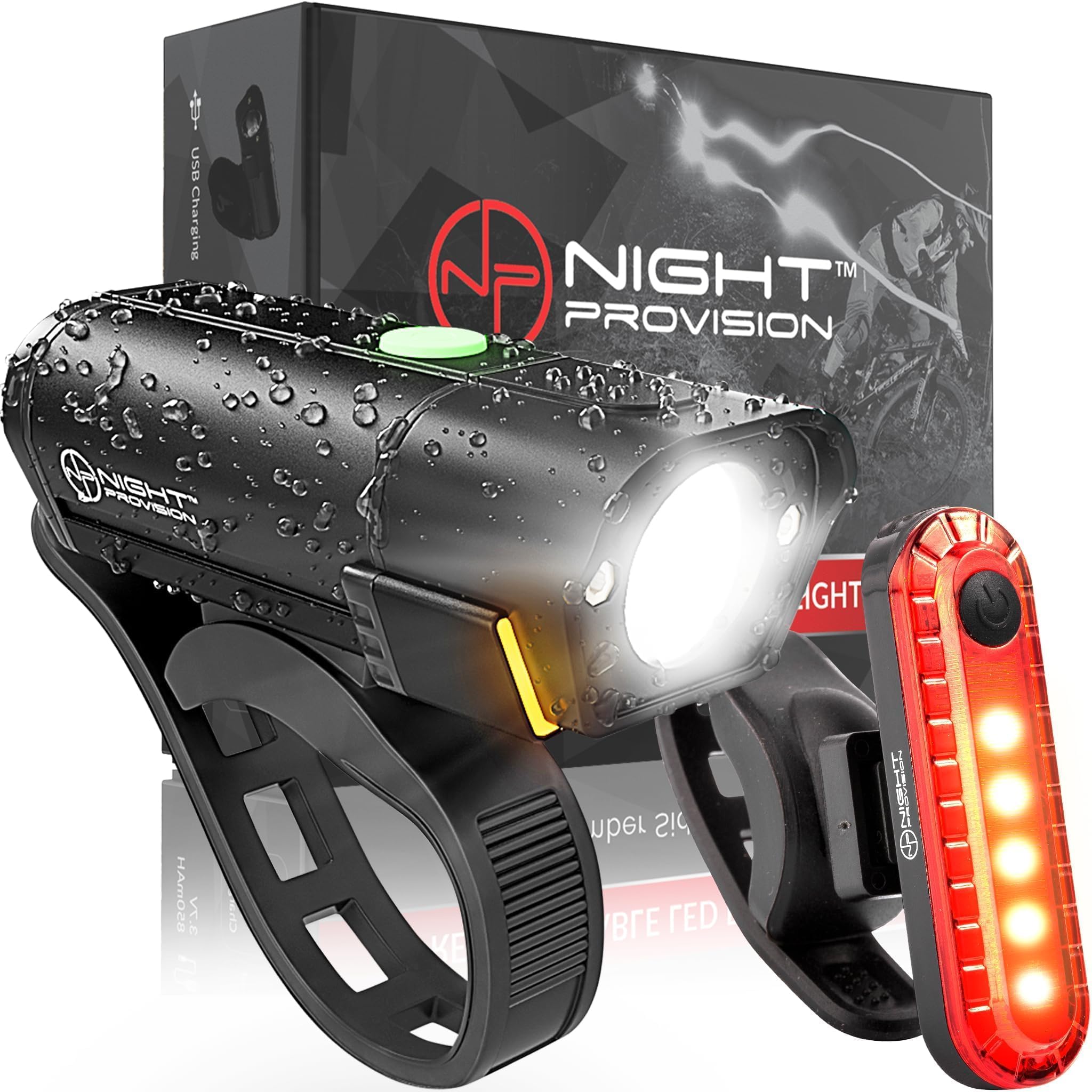 BX-500 Powerful USB-C Bike Lights Front &amp; Back – New 500 Lumens LED - Bicycle Headlight &amp; Taillight Set – USBC Rechargeable – Waterproof - Safety for Night Riding - (Optional - Premium Bike Bell)