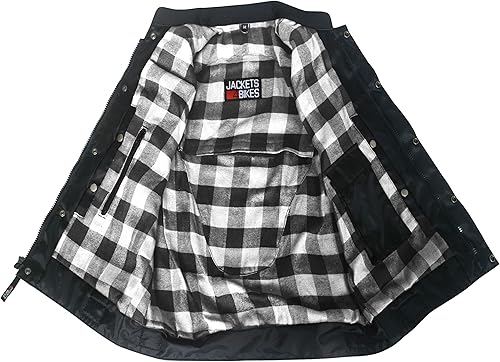 Miniatura 11 de SOA - Chaleco de motocicleta para hombre, piel de búfalo de alta calidad, armadura trasera, bolsillos interiores, chalecos de club de motociclista,