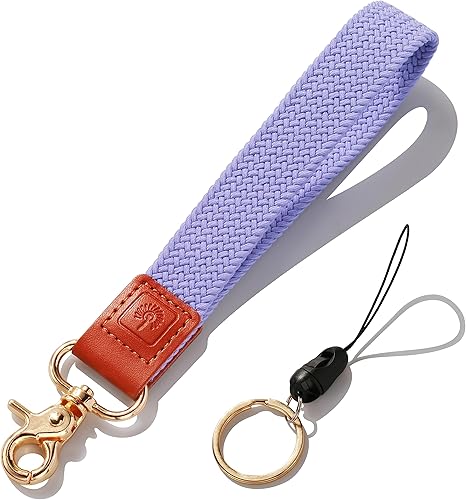 PikPok Mart Llavero de pulsera, cordón elástico para la muñeca para llaves, correa trenzada elástica para llaveros, soporte para billetera de