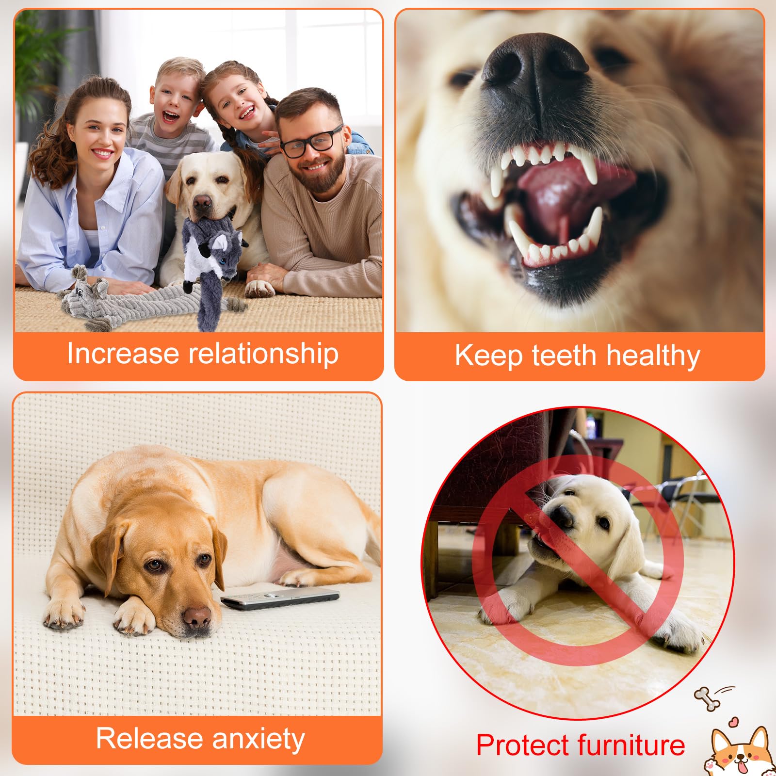 Outus 20 giocattoli cigolanti per cani, senza imbottitura, per masticatori aggressivi, giocattoli per cani increspati, giocattoli per cuccioli di cane, giocattoli per dentizione, giocattoli da