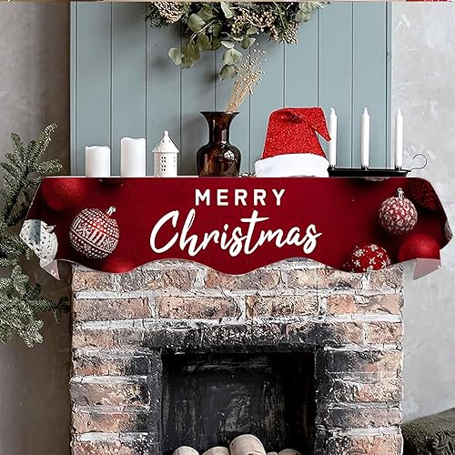 Miniatura 3 de NYZE Bufanda para Repisa de Chimenea Navideña 60 x 17 Pulgadas Cubierta Decorativa para Repisa de Chimenea de Navidad Camino de Mesa para Repisa