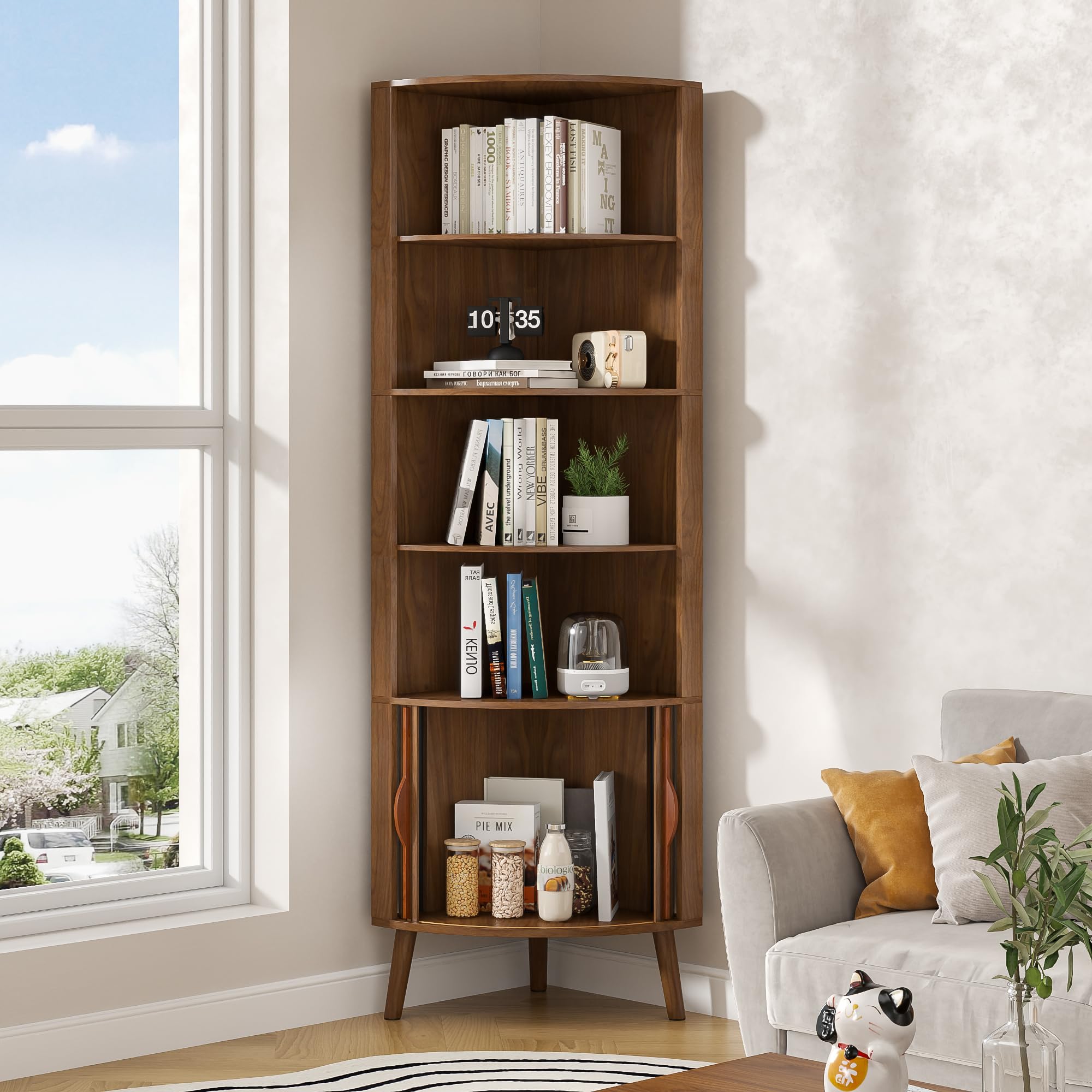 Amazon.com: Limaoaio 5-Tier Corner Shelf, 66.73''Tall Modern