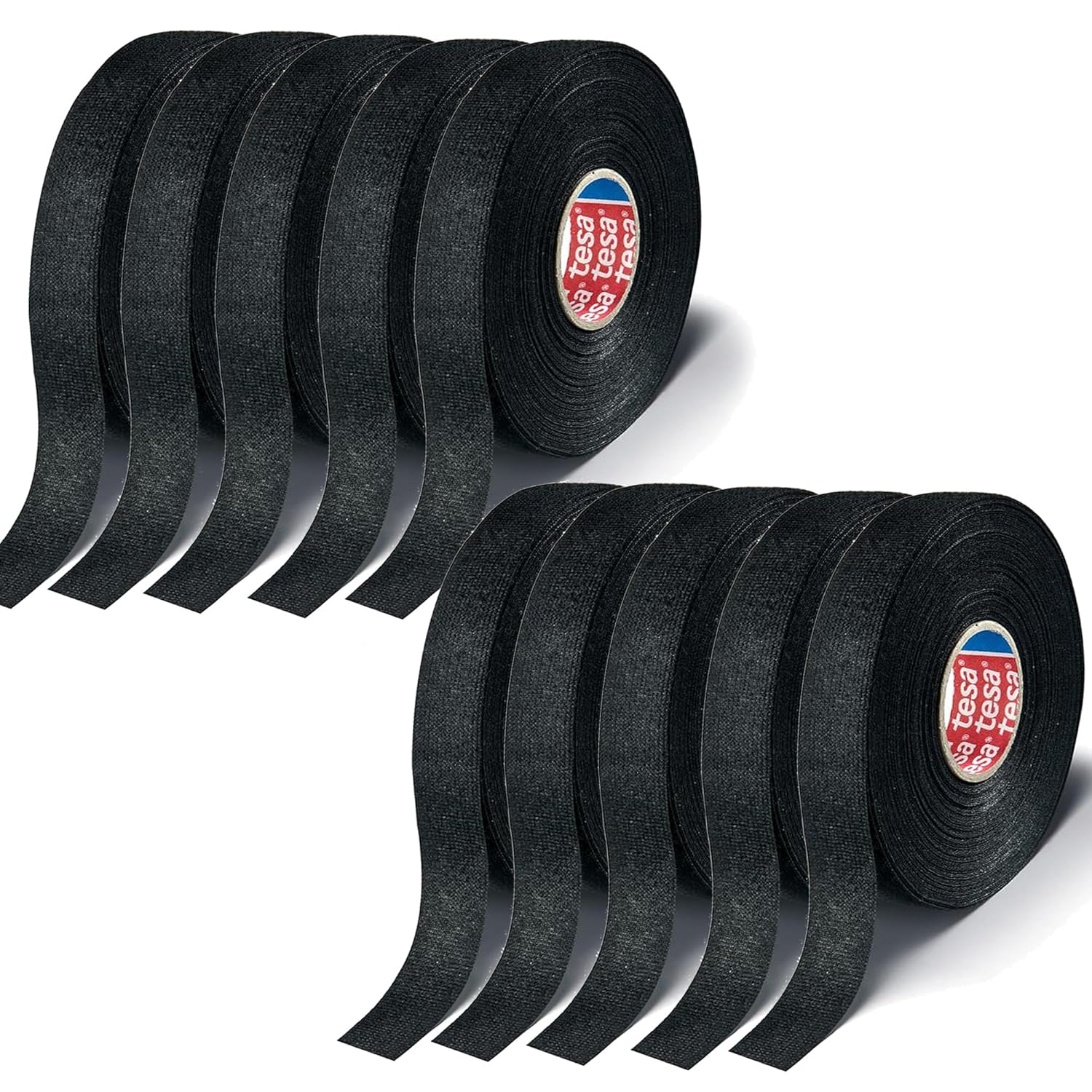 Wire Harness Tape, 51608, 0.75in x 27yd (10 Pack), Automotive Cloth Electrical, Heat Resistant Shrink Tape, High Temp Wire Loom Tapes for Wrapping, Protection and Insulation