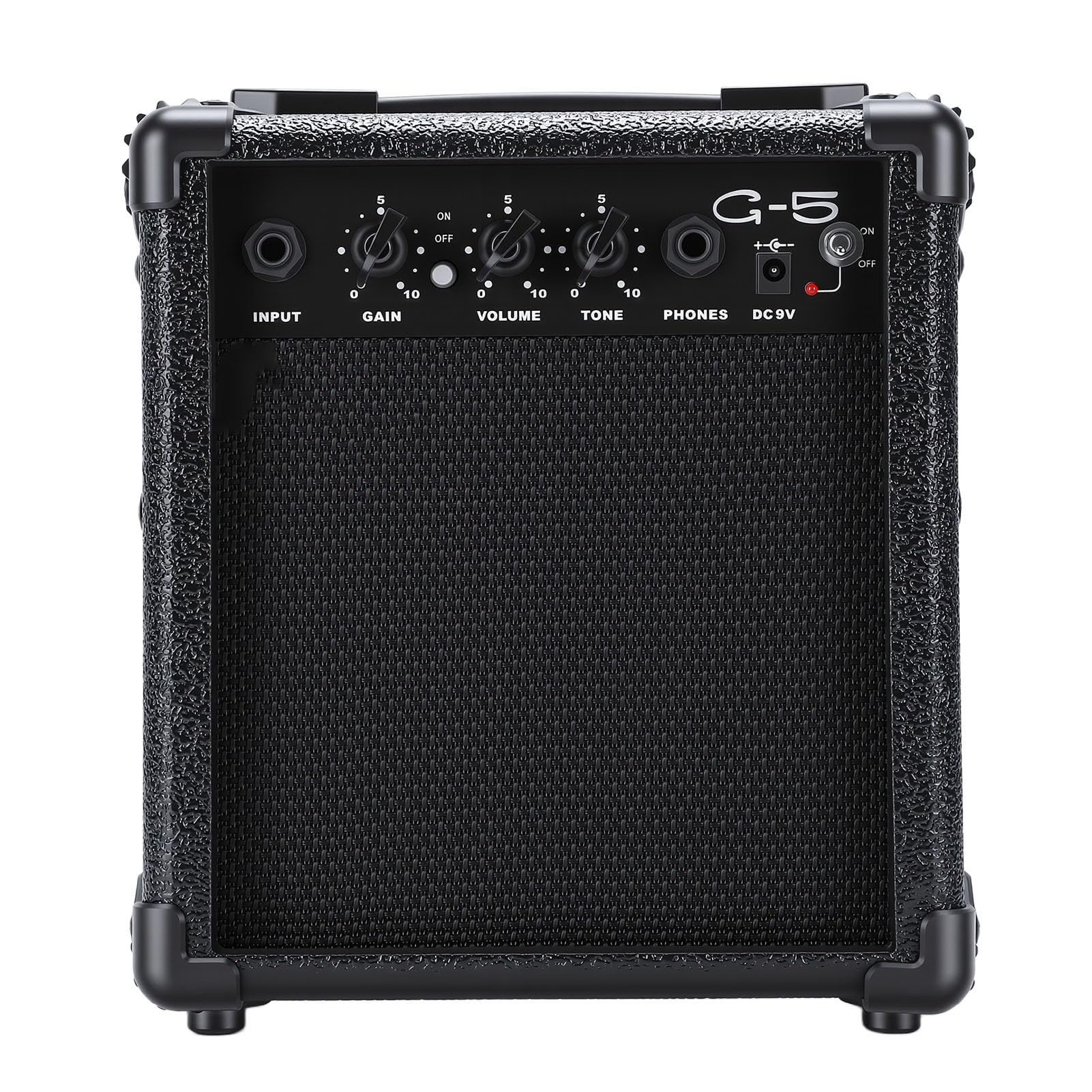 Przenośny Wzmacniacz do Gitary Elektrycznej 5 W z Gniazdem Słuchawkowym Połączenie Bluetooth do ćwiczeń, Wzmacniacz Gitarowy z Drewna do Podróży W Domu Kemping