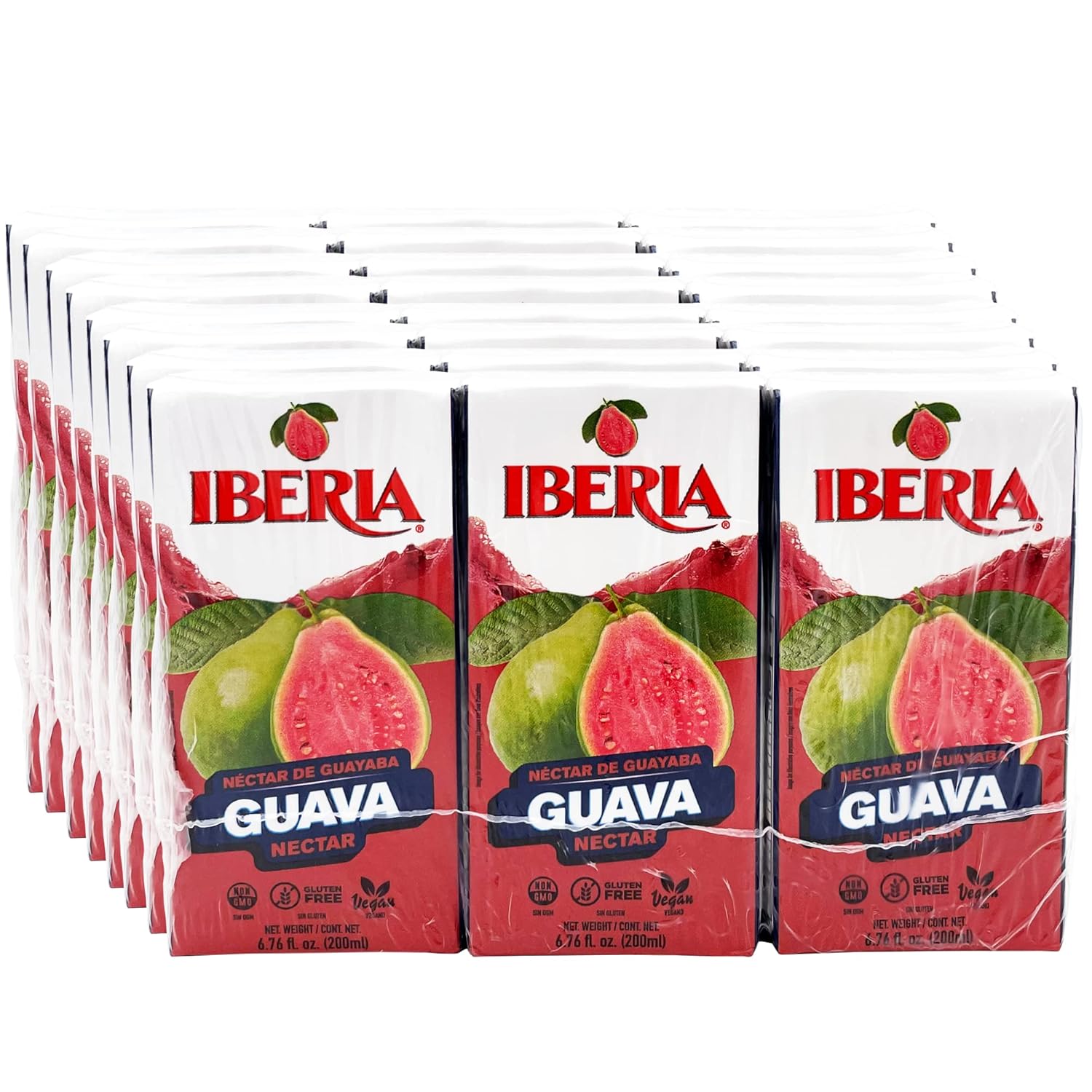 Iberia Guava Nectar 6.8 fl oz Pack of 24 - Non-GMO Vegan Tropical Fruit Juice with Rich Pulp Flavor