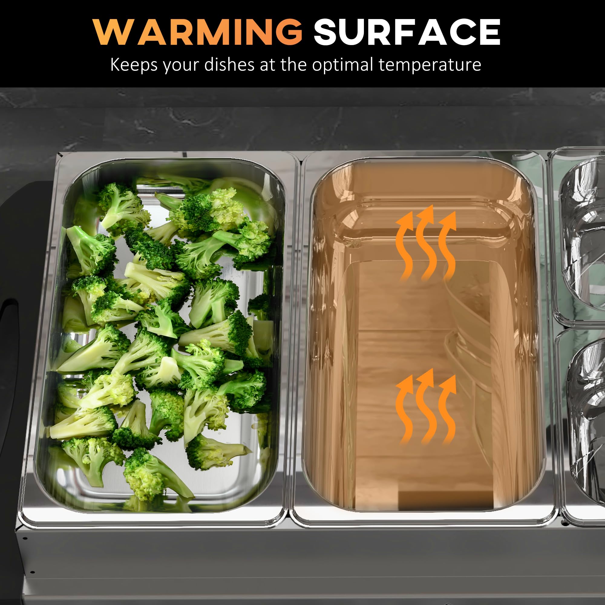 Uoxfill Portable Silicone Food Warmer Mat - 26x15 Inch, 5 Temp Settings, Roll-Up Design