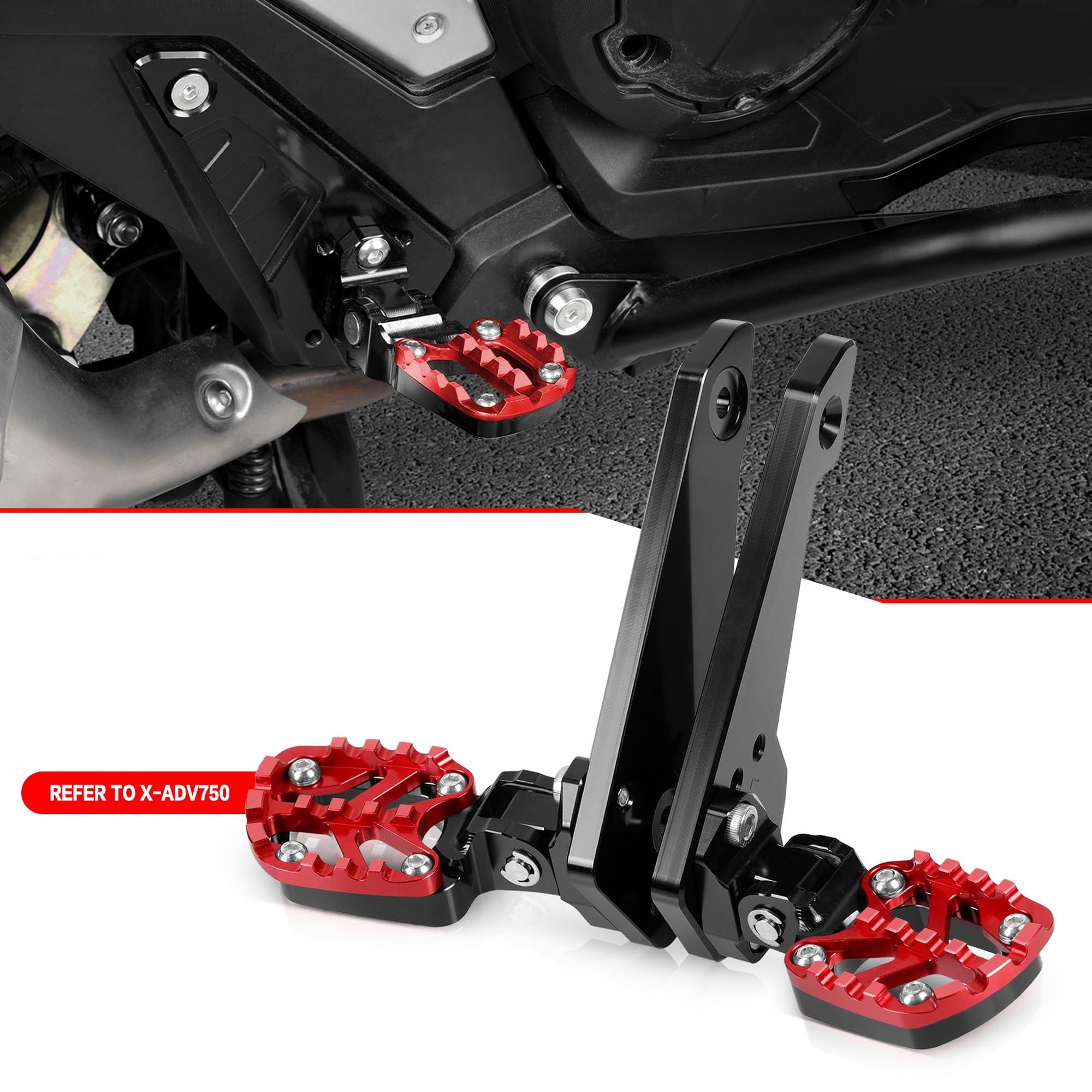Per XADV X-ADV 750 XADV750 X-ADV750 2021-2025 Moto Pieghevole Posteriore Resto Del Piede Pedale Pioli Poggiapiedi Passeggero Pedane