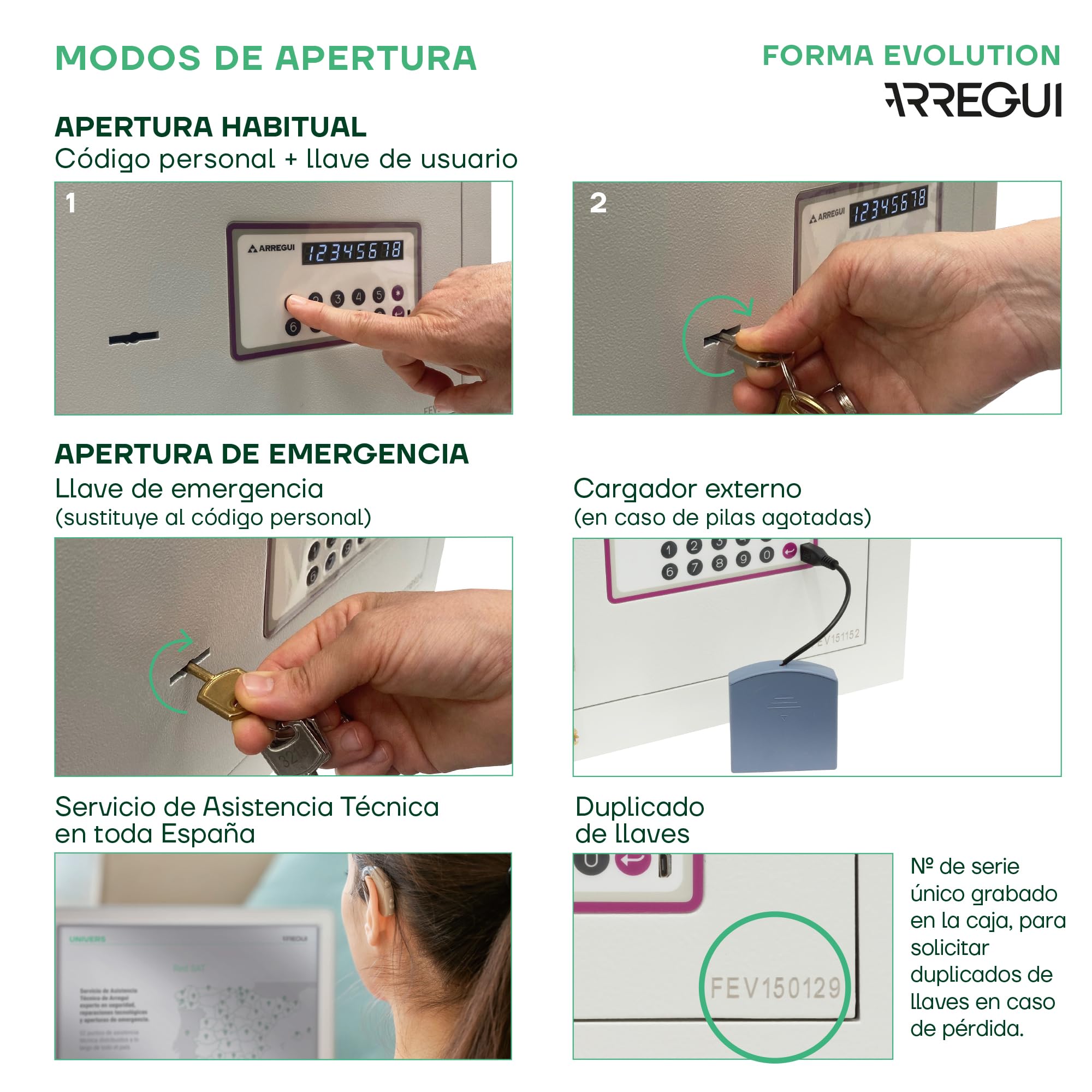 ARREGUI Forma Evolution 151050 Wall Safe With Key Lock And Code, Double - View #8