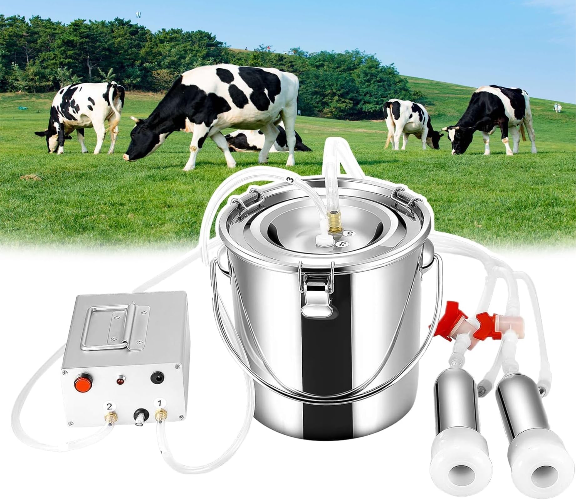 Machine de traite électrique à pulsation avec arrêt automatique pour vaches et chèvres