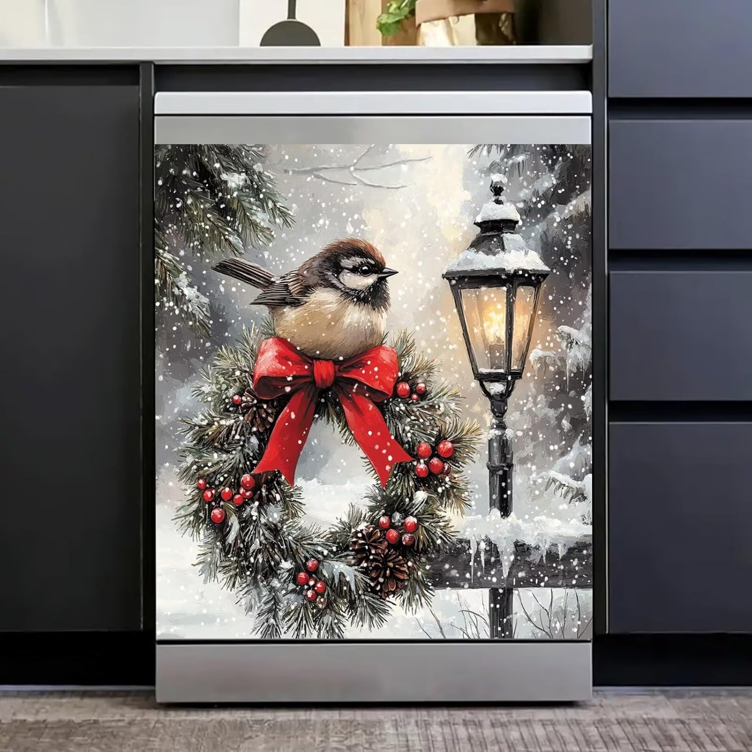 Dishwasher Cover Panel for The Front, Christmas Pine