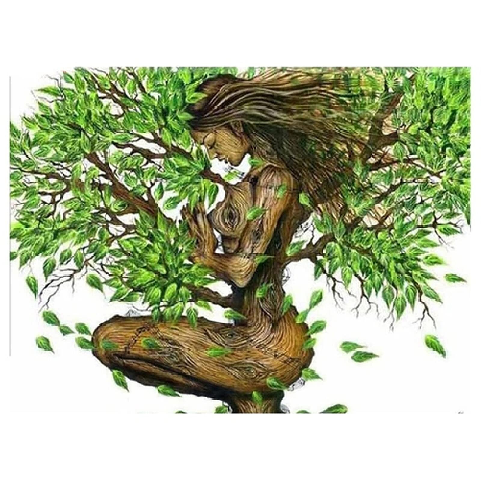 Diamond Painting Grünes Blatt 40x80cm - 5D DIY Diamantmalerei Set Für Erwachsene