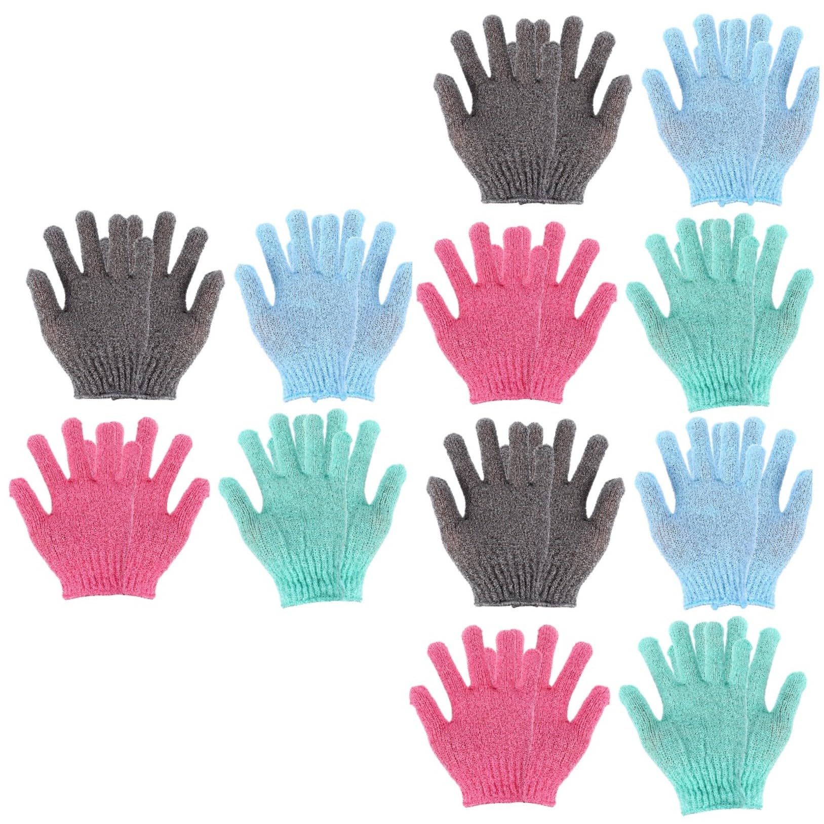POPETPOP 12 Pares Guantes Para Fregar Barro Guante Para Lavar Platos Guante Exfoliante De Doble Cara Guantes De Masaje De Baño Guantes Exfoliantes De Baño Toalla De Cara Escarchado Nylon