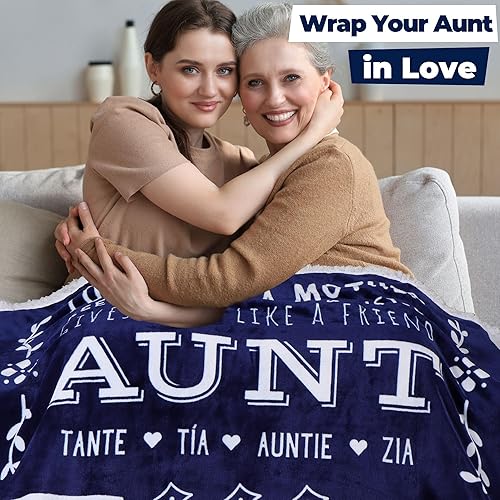 Miniatura 3 de FILO ESTILO Regalos para tías de sobrina o sobrino para el día de la madre, cumpleaños, Say We Love You Aunt with a Special Aunt Manta rellena de