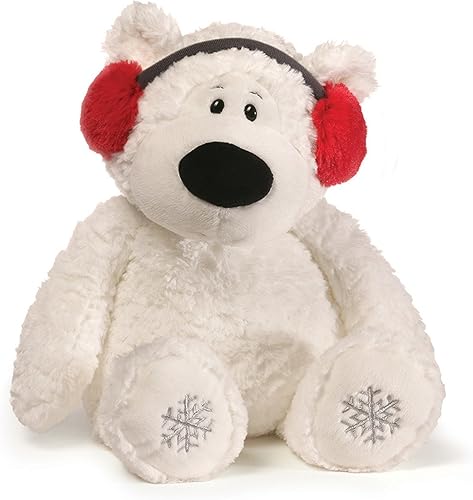 "GUND Blizzard Teddy Bear Holiday Peluche de peluche de 16 pulgadas, blanco, rojo, negro (4059079)