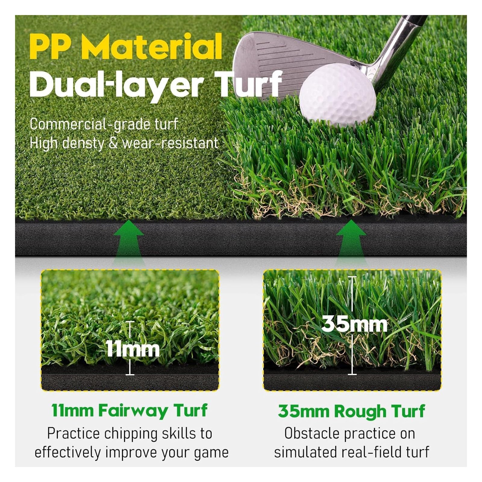 Tapete de Golf,Tapete de Césped Artificial para Interior y Exterior