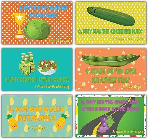 Miniatura 4 de Divertidas tarjetas de chistes de frutas y verduras (30 tarjetas x 4 juegos)  Juego de tarjetas educativas únicas de regalo  Gran regalo para niños