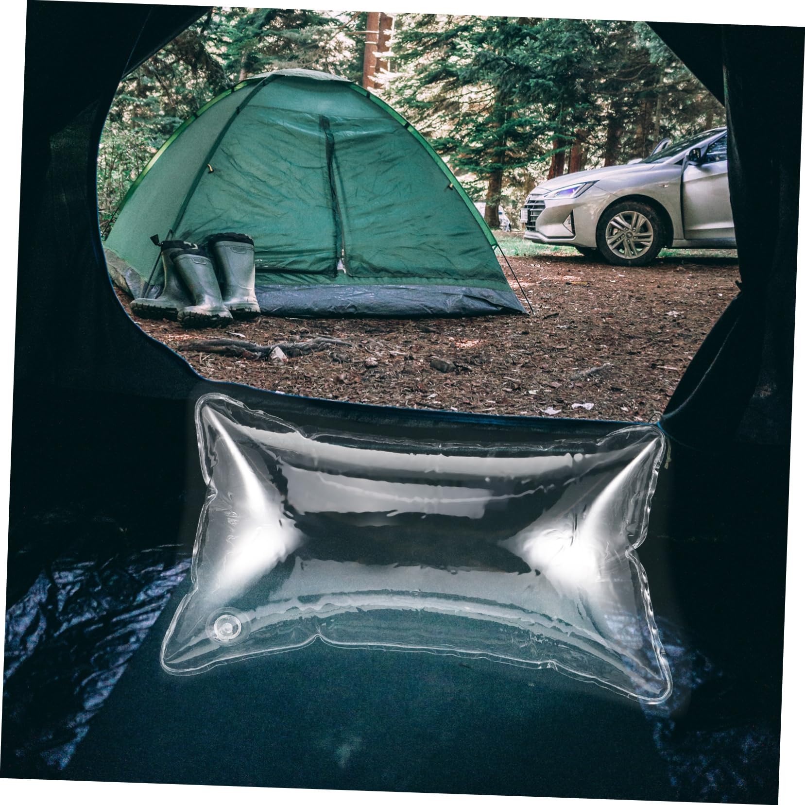 Gatuida 4piezas Cojín Inflable Transparente para Camping Almohada para Viajes y Actividades Al Aire