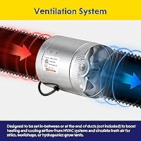 Vista 3 de iPower GLFANXBOOSTER6CTRLV1 6 Inch 240 CFM Booster Fan Inline Duct Vent Blower with Variable Speed Controller Adjuster