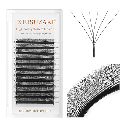 Miniatura 53 de Extensiones de pestañas marrones 4D en forma de W, Extensiones de pestañas de 0.07 mm de grosor, rizado D, 8 mm, Extensiones de pestañas